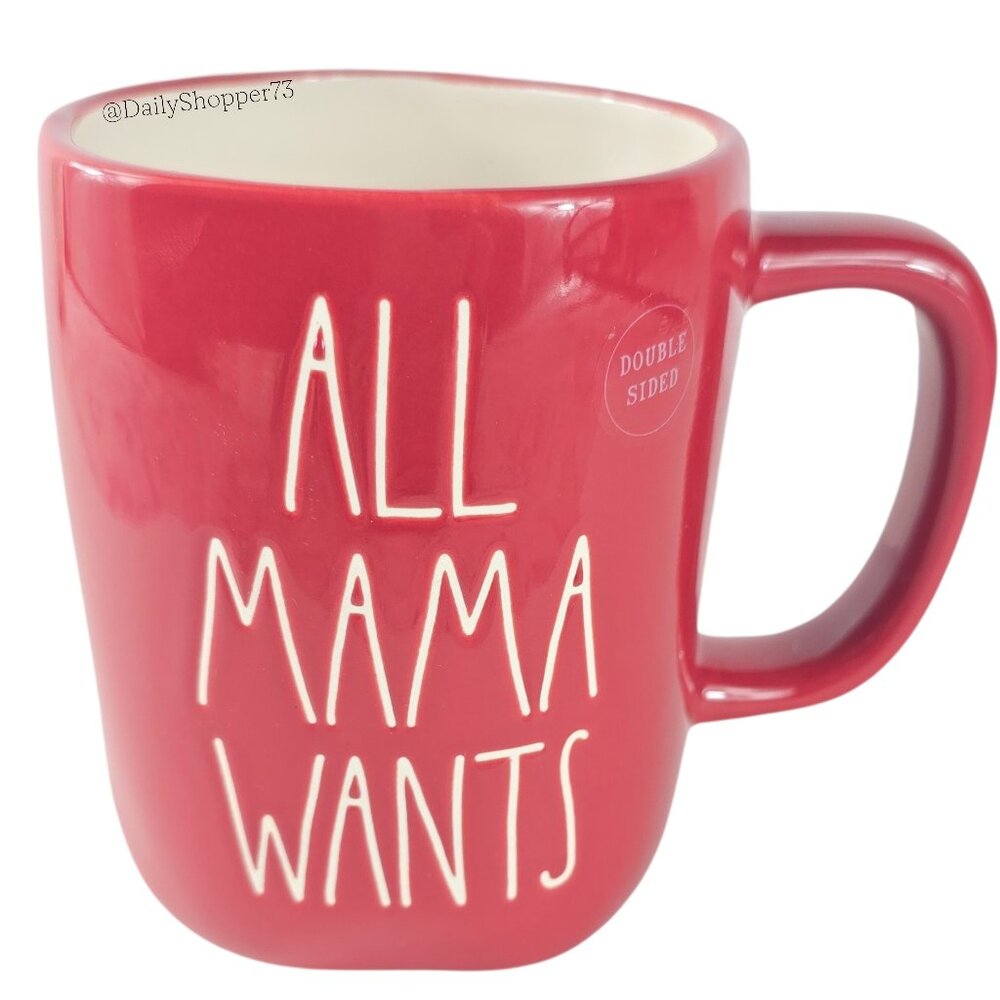 Rae Dunn "All Mama Wants is a Silent Night" Double-Sided Ceramic Coffee Mug